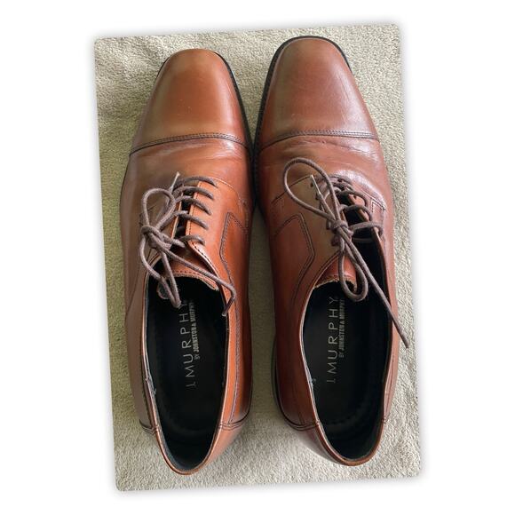 J. Murphy by Johnston & Murphy Brown Leather Oxford Dress Shoes 12W 59-11566 main image 9